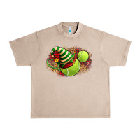 French Oak Tennis Christmas With Racket And Hat Urban Heavy Tee - FaDigitalArtStudio