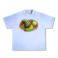 Grape Ice Tennis Christmas With Racket And Hat Urban Heavy Tee - FaDigitalArtStudio
