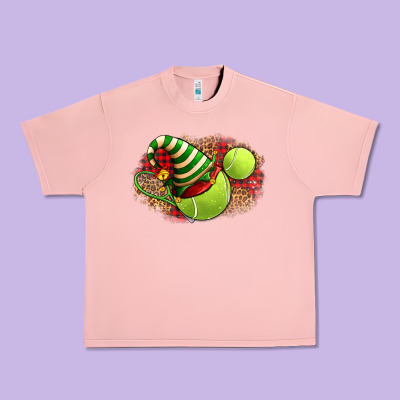 Tennis Christmas With Racket And Hat Urban Heavy Tee Designed By Fadigitalartstudio