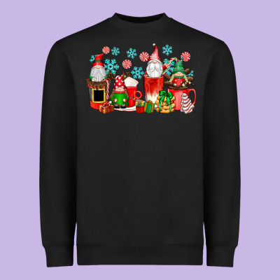 Christmas Gnomes Coffee Cups Heavyweight Sweatshirt Designed By Texasbilliewilder