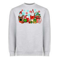 Heather Grey christmas gnomes coffee cups Heavyweight Sweatshirt - texasbilliewilder
