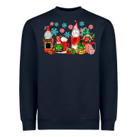 Navy christmas gnomes coffee cups Heavyweight Sweatshirt - texasbilliewilder