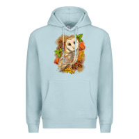 Blue Mist Fall Owl Premium Hoodie - LillyAllenDesigns