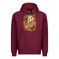 Burgundy Fall Owl Premium Hoodie - LillyAllenDesigns