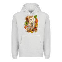 Dove Grey Fall Owl Premium Hoodie - LillyAllenDesigns