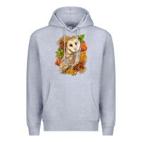 Heather Grey Fall Owl Premium Hoodie - LillyAllenDesigns