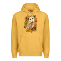 Mustard Fall Owl Premium Hoodie - LillyAllenDesigns