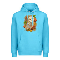 Ocean Blue Fall Owl Premium Hoodie - LillyAllenDesigns