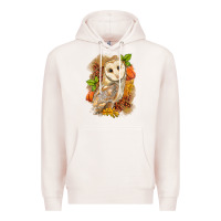Pale Pink Fall Owl Premium Hoodie - LillyAllenDesigns