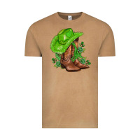 Vintage Camel green  cowgirl and roses Vintage Tee - AdoDesignShop