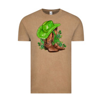 Vintage Coffee green  cowgirl and roses Vintage Tee - AdoDesignShop