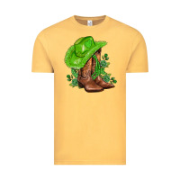 Vintage Mustard green  cowgirl and roses Vintage Tee - AdoDesignShop