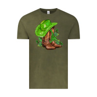 Vintage Olive green  cowgirl and roses Vintage Tee - AdoDesignShop