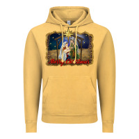 Vintage Mustard merry christmas holy family Vintage Hoodie - RanaPortraitStore