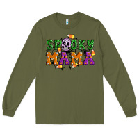 Army Green Spooky mama Long Sleeve Tee - Artiststas