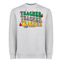 Heather Grey teacher teacher teacher Heavyweight Sweatshirt - Zillion Design Studio