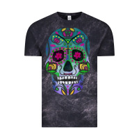 Cloud Black sugar skull Vintage Tee - FaDigitalArtStudio