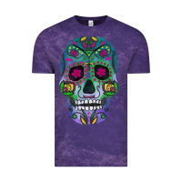 Cloud Purple sugar skull Vintage Tee - FaDigitalArtStudio