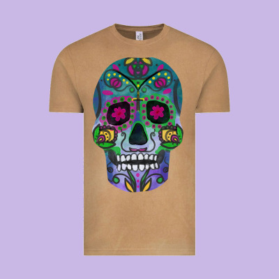 Sugar Skull Vintage Tee Designed By Fadigitalartstudio