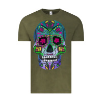 Vintage Olive sugar skull Vintage Tee - FaDigitalArtStudio