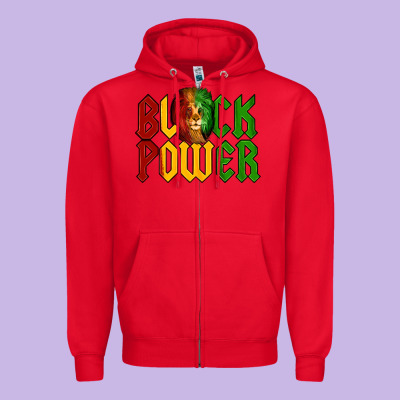Juneteenth Lion King Black Power Zipper Hoodie Designed By Lillyallendesigns