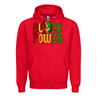 Red Juneteenth Lion King Black Power Zipper Hoodie - LillyAllenDesigns