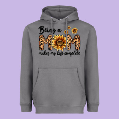 Being A Mom Makes My Life Complete Heavyweight Hoodie Designed By Maliassmallbusiness