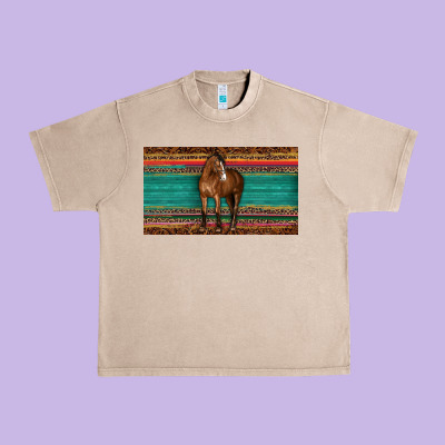 Western Horse Serape Tooled Leather Leopard  Sippy Cup Urban Heavy Tee Designed By Barkaloodesign