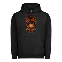 Pigment Black afro messy bun orange leopard bow Urban Hoodie - texasbilliewilder