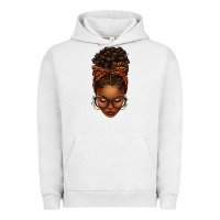 Pigment Lunar Rock afro messy bun orange leopard bow Urban Hoodie - texasbilliewilder