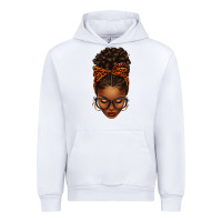 White afro messy bun orange leopard bow Urban Hoodie - texasbilliewilder