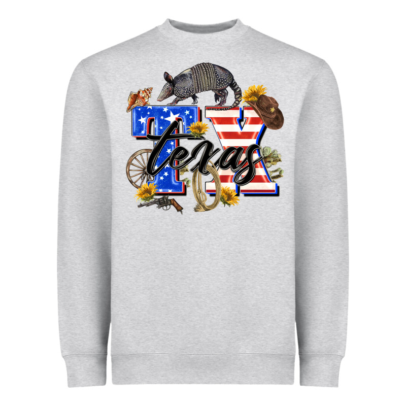 Texas Tx Heavyweight Sweatshirt by Zillion Design Studio | Teevron