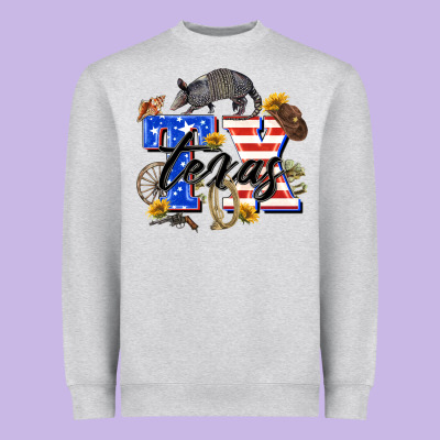 Texas Tx Heavyweight Sweatshirt Designed By Zillion Design Studio