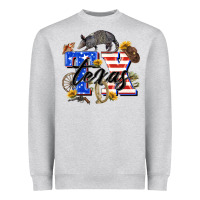 Heather Grey texas tx Heavyweight Sweatshirt - Zillion Design Studio