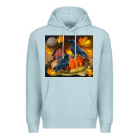 Blue Mist Fall Crow Premium Hoodie - LillyAllenDesigns