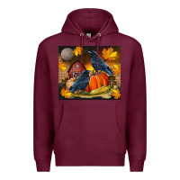 Burgundy Fall Crow Premium Hoodie - LillyAllenDesigns