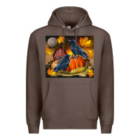 Coffee Fall Crow Premium Hoodie - LillyAllenDesigns