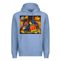 Colony Blue Fall Crow Premium Hoodie - LillyAllenDesigns