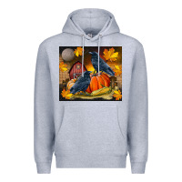 Heather Grey Fall Crow Premium Hoodie - LillyAllenDesigns