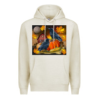 Oatmeal Heather Fall Crow Premium Hoodie - LillyAllenDesigns
