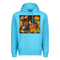 Ocean Blue Fall Crow Premium Hoodie - LillyAllenDesigns