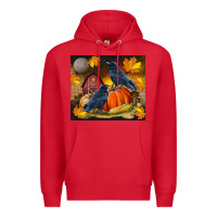Red Fall Crow Premium Hoodie - LillyAllenDesigns
