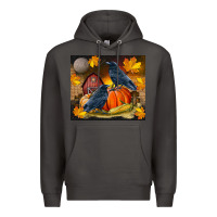 Smoke Fall Crow Premium Hoodie - LillyAllenDesigns