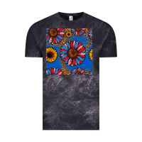 Cloud Black usa sunflowers seamless pattern Vintage Tee - HRA Design Shop