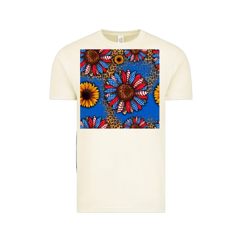 Usa Sunflowers Seamless Pattern Vintage Tee by HRA Design Shop | Teevron