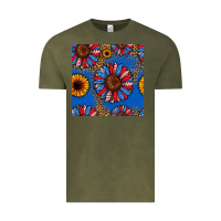 Vintage Olive usa sunflowers seamless pattern Vintage Tee - HRA Design Shop