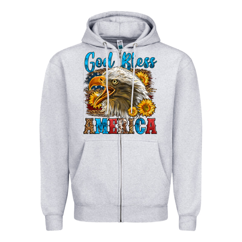 God Bless America Zipper Hoodie by LillyAllenDesigns | Teevron