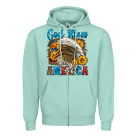 Seafoam God Bless America Zipper Hoodie - LillyAllenDesigns