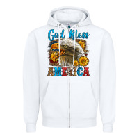 White God Bless America Zipper Hoodie - LillyAllenDesigns