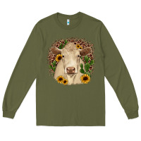 Army Green charolais leopard cactus sunflower Long Sleeve Tee - JahusDesignShop